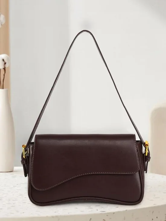 Women's Coffee Colour Pu Leather Tote Bag 2 Removable Straps and Zipper Closure - Picture 2 of 6